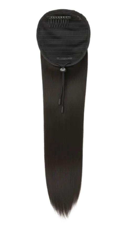 Raw Drawstring Sleek Straight Ponytail