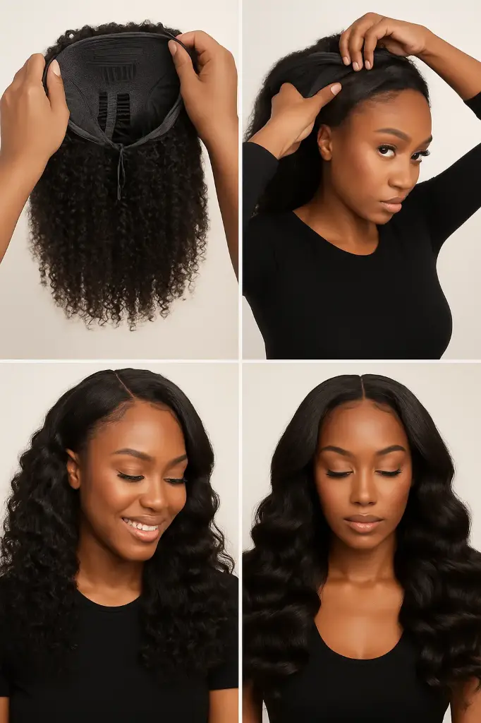 Glueless Flip Over Half Wig 